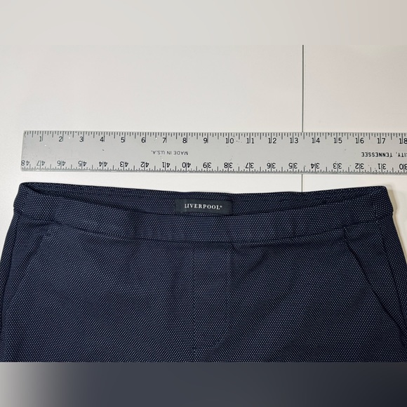 Liverpool Kelsey Trouser Stretch Knit Pants Navy Pin Dot Textured SZ 12/31 NEW! - Picture 13 of 16